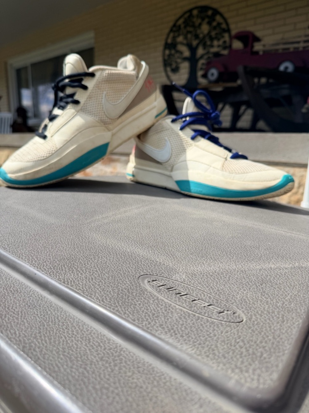 Nike Cream and Teal Low-Top Sneakers